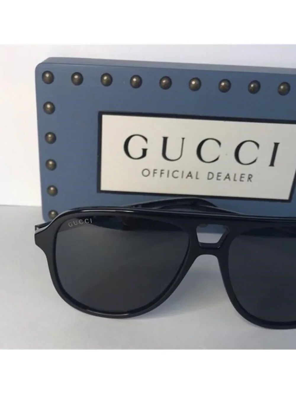 New- GUCCI GG1156S-001 57 Acetate Black-Grey Sunglasses